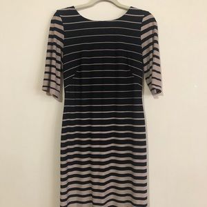 Black and Cream Striped Dress